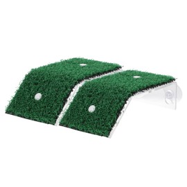 CIYODO 2PCS Simulation Lawn Turtle Climbing Platforms Grass Surface Tortoise Resting Ramps for Aquariums Floating Decor for Reptiles and Aquatic Environments