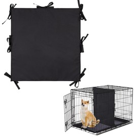 Leekalos Soft Dog Crate Divider Panel (Divider Only, Without Crate), Warm Thick Dog Kennel Divider with Ties, Dog Crates Accessories for Puppy Crate Training, Black, 28.3" H x 27“W