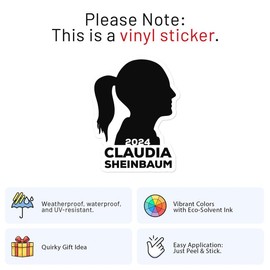 Generic Claudia Sheinbaum Sticker - Waterproof Vinyl Decal for Car Bumper, Laptop, Water Bottle, Book Cases, Smartphones, Wall, and Window, Size - 5'' Longer Side