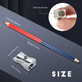 Containlol 12 Pieces Checking Pencils Red and Blue Erasable Pencils Double Colored Pencils Pre Sharpened Pencils 2 HB with Sharpeners for Checking Map Marking Coloring Tests Grading