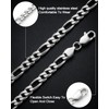 LuxGoth Stainless Steel 5 mm Figaro Link Chain Bracelet (7