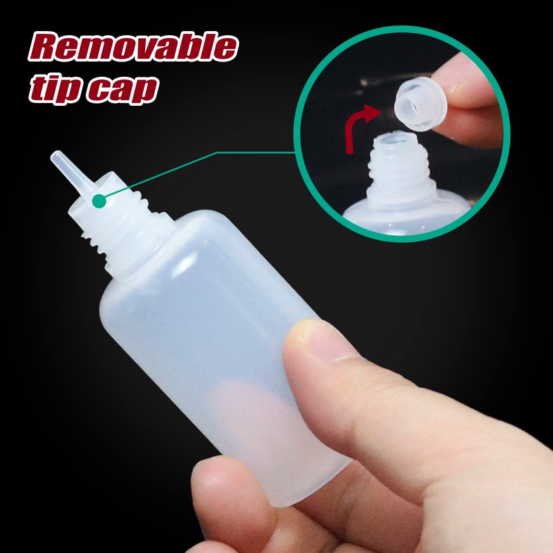 Reyshin 20 Pack 30ml Plastic Dropper Bottle, Plastic Empty Squeezable