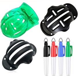 NHCDFA Golf Ball Markers, Golf Ball Line Drawing Marking Alignment Kits with 4 Colors Golf Ball Marker Pens, Golf Ball Alignment Tool Liner Ball Marking Clip On Par Ball Marker Alignment