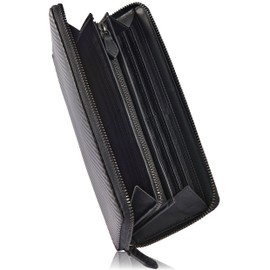 Eredita Men's Long Wallet - Italian Carbon Leather, Black x Black