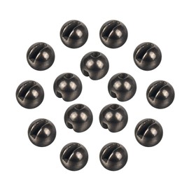 MUUNN 50pcs Tungsten Slotted Beads for Fly Tying,12 Colors/13 Sizes Tungsten Beads Heads Slotted Fly Tying Materials（Black,3.3mm