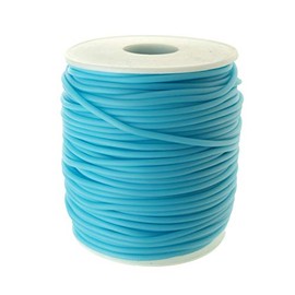 Cyan Rubber Hollow Tube Cord 5M Continuous Length 2mm Thick