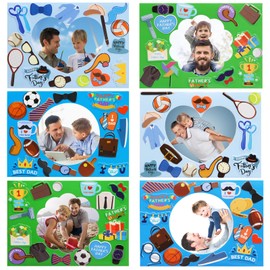 Father's Day Picture Frame Craft Kits for Kids Happy Fathers Day Foam Craft Dad's Gifts from Kids DIY Art Class Activities 12 Pack