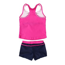 jerrisapparel Little Girls 'Verano Boyshort Kids Tankini de dos piezas traje de baño, Rosa