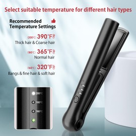 Cordless Hair Straightener Portable Travel Rechargeable, Fast Heating, Adjustable Temperature for Professional Straightening & Curling – Portable and Travel-Friendly (Green)