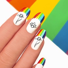 Outanaya 5 Sheets Vintage Flower Vine Nail Art Stickers of Retro Floral Decals for DIY Manicure for Women Durable Easy to Use for Home Salon Nail Design