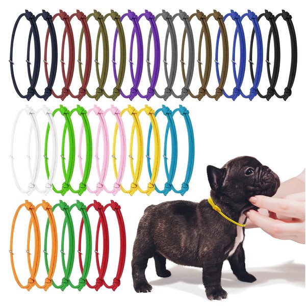 JJWNML Puppy ID Collars, Newborn Kittens, Soft Polyester Collars, Adjustable