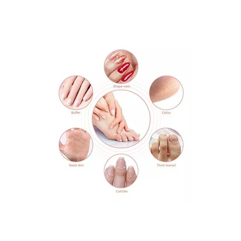 Polamd Kit Manicura Y Pedicura Eléctrico, Lima De Uñas Eléctrica,
