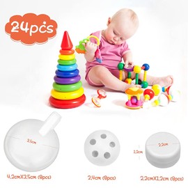 Cuddly Toys Squeaker, Squeaker Rattle Balls, Crinkle Film for Sewing, Rattle for Sewing, Baby Rattle Balls for Sewing, Rattle Boxes Sewing Filling Material Toy, Baby Toy Accessories, Pack of 24