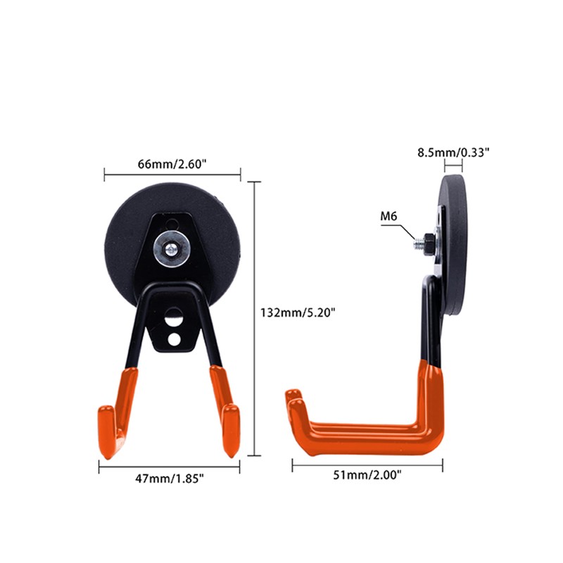 Super Strong Magnetic Hook, Diameter 2.6 inches (66 mm), Vertical