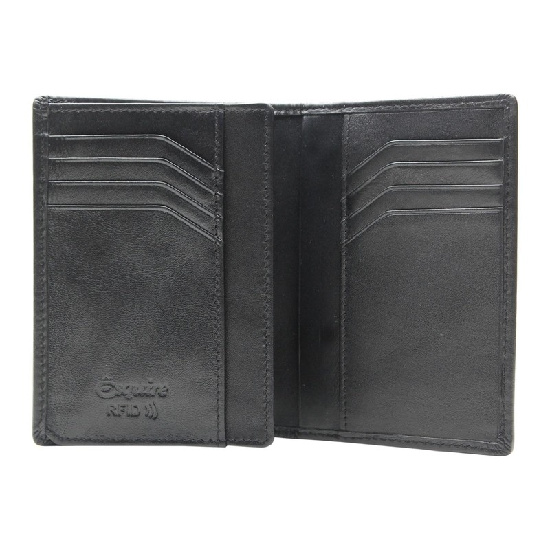 Esquire New Silk Passport Card Holder Black, black