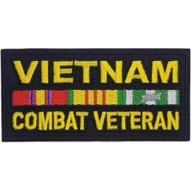 Vietnam Combat Veteran Service Ribbon Patch || 2PC  HOOK BACKING   3.5"x1.75"