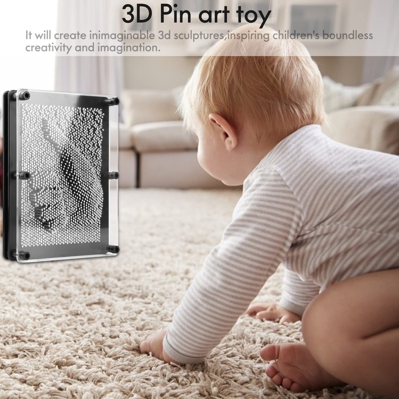 3D Pin Art Toy, Large Size 6” X 8”Unique Metal