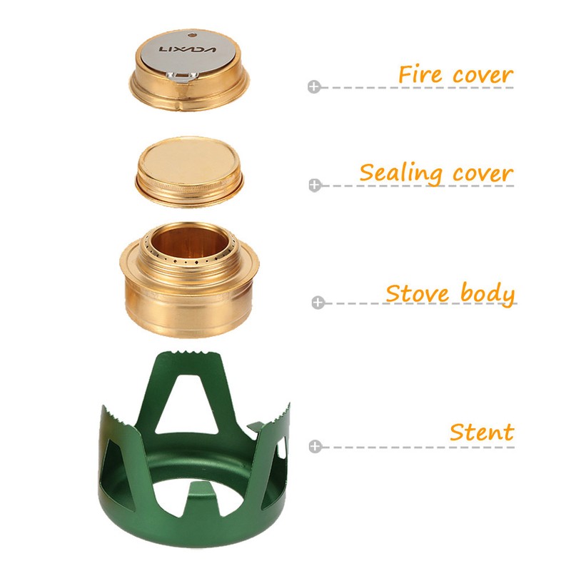 Lixada Copper Alloy Portable Mini Ultra-light Spirit Burner Alcohol Stove
