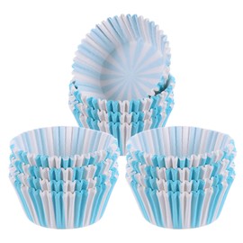 QUARKZMAN 300 Count Cupcake Liners Blue Stripe Cupcake Cups Standard Size Muffins Liners Papers Baking Cups Wrappers Greaseproof for Party Wedding Birthday