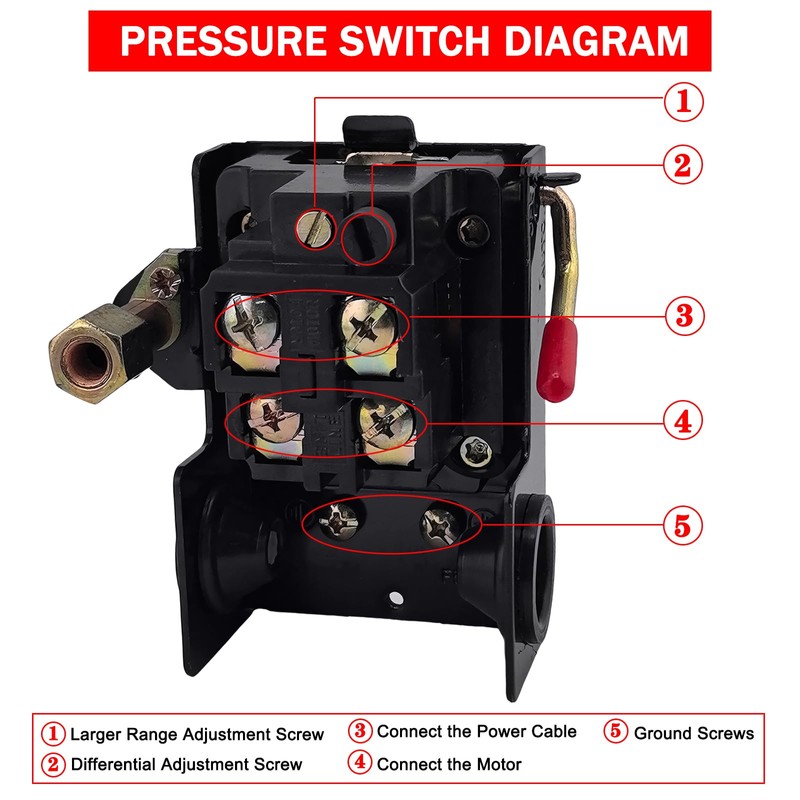 Air Compressor Pressure Switch Single Port,Pressure Switch for Air Compressor