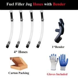 LAGWIUY 4PCS Racing Fuels Filler Hose, 14 Inch Gas Can Hose with 2PCS Benders Suitable for 5.5 Gallon Fuel Jugs