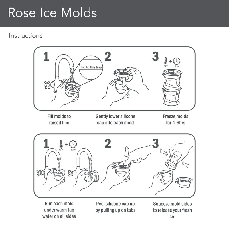 Tovolo 81-34440 Leak-Free, Rose Ice Cube Stackable with Tight Silicone