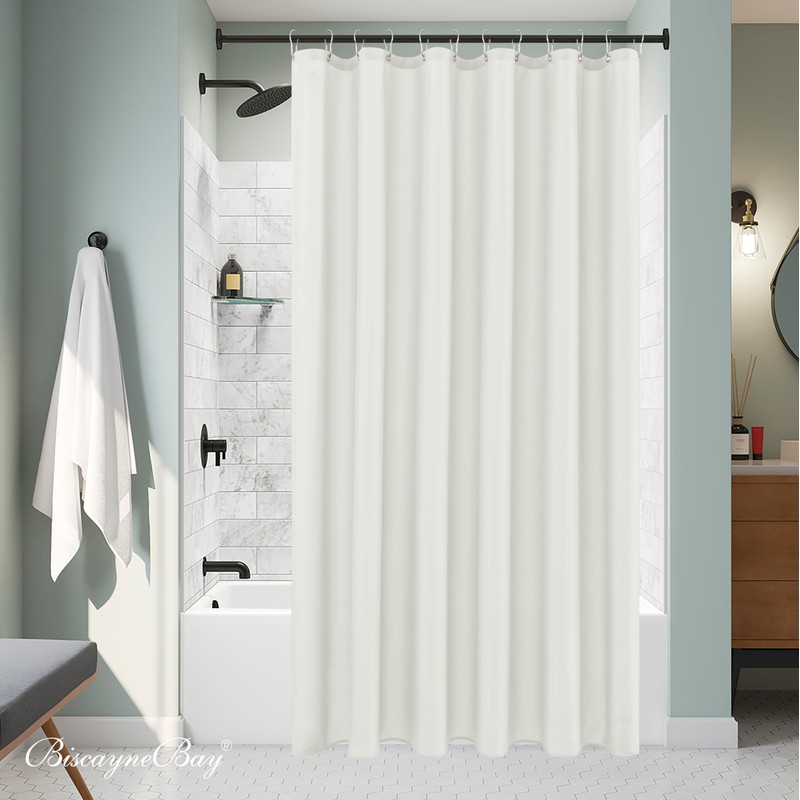 Biscaynebay Extra Long Fabric Shower Curtain Liner 72 Inch Width