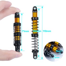Runup Metal Shock Absorber RC Damper for 1/10 RC Crawler Car Axial SCX10 90046 AXI03007 TRX4 TRX6 D90 CC01 4pcs (100mm)