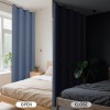 CUCRAF Sky Blue Faux Linen Blackout Curtains 52X84 Pack Of