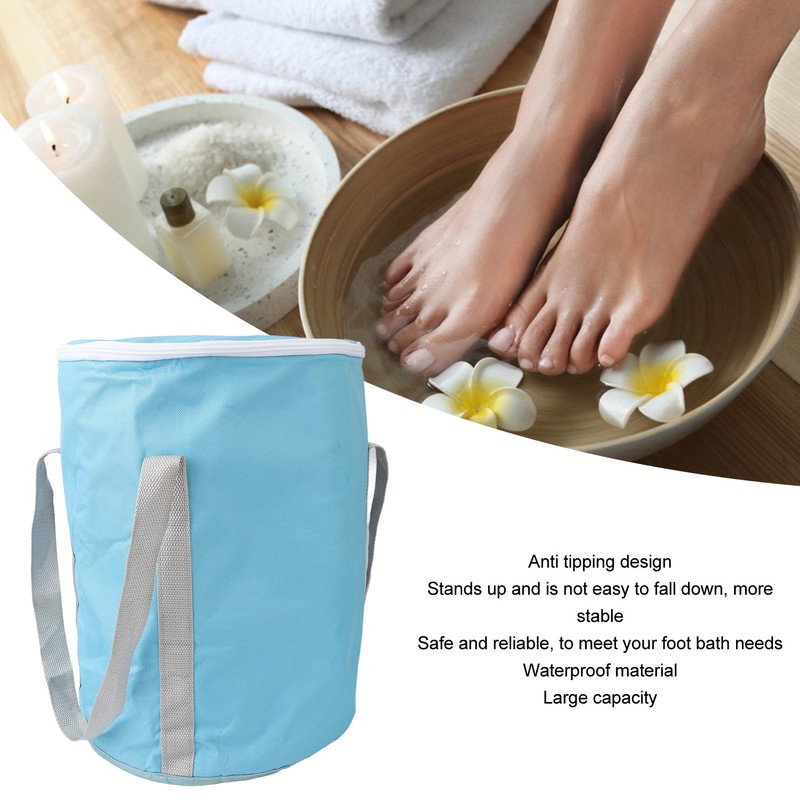 Collapsible Foot Soaking Bath Bag 5 Layer Insulated Waterproof Portable