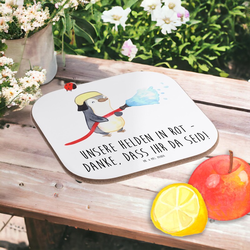Mr. & Mrs. Panda Bottle Coaster, Fireman Heroes Gift, Brave