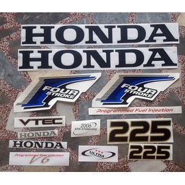 411 Decals Aftermarket Replacement for Honda 225 Four Stroke Blue Outboard Decal (Sticker) Set