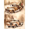 AB Studios Sepia Christmas Truck Duo | Rice Paper |