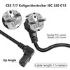 GELRHONR 1.5 m 3 Pin IEC Cable, 90 Degree CEE