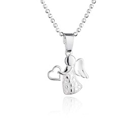 fish Kinderkette Mädchen Jungen Hals-Silberkette Silber 925 Schutzengel-Anhänger Glücksbringer silber längen-verstellbar Geschenkverpackung Taufgeschenk