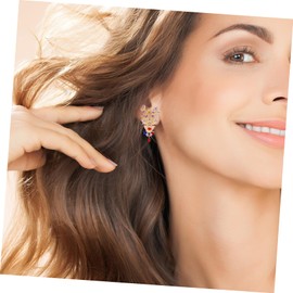 SAFIGLE 2sets Unique Christmas Earrings for Women Metal Dangle Earrings Fashion Jewelry Ladies Post Christmas Present 2pairs*2