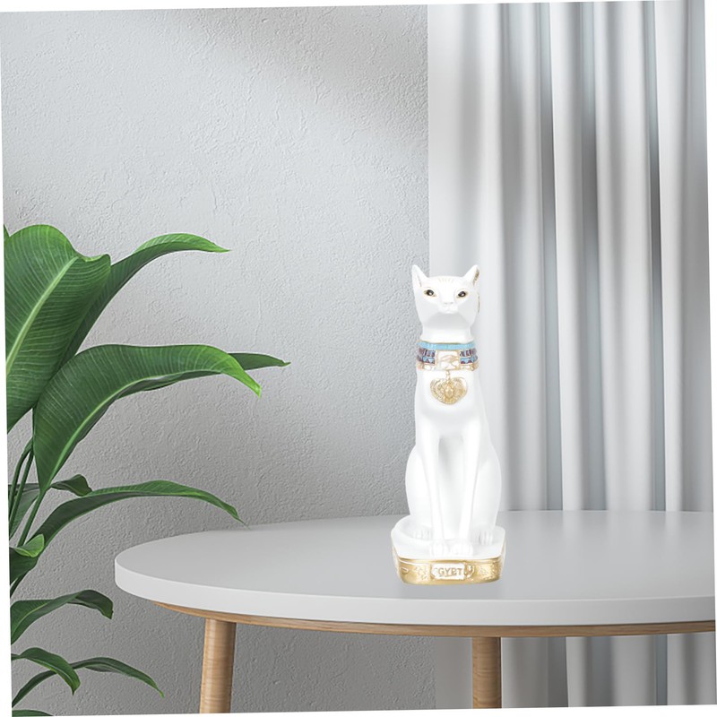 Ciieeo Lifelike Small Egypt Cat Figurine Cat Statue Decor Vivid