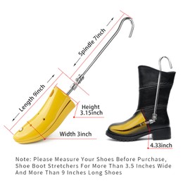 Dabiyvoil Boot Stretcher for Thick Feet, Cowboy Boot Stretcher Stretch Height for Men's Women's Thick Feet, Boot Stretchers for Cowboy Boots