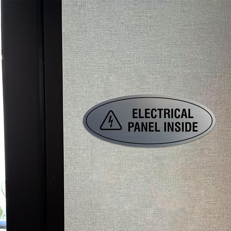 Signs ByLITA Oval Electrical Panel Inside Sign (Lt Gray) -