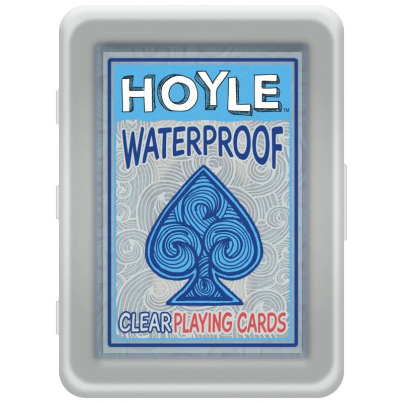 HOYLE'S WATER PROOF DURABLE CLEAR & BLUE PLASTIC PLAYING CARDS,
