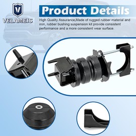 V VELAMEIS 2PCS FR1504E Rear Suspension Enhancement System Kit Rubber Helper Springs for 2015-2024 Ford F150 2WD/4WD - 6000lbs Load Capacity Replaces Rear Air Helper Springs Fit