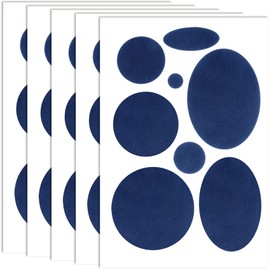 OIIKI Puffer Down Jacket Repair Patch Kit 40pcs/5 Sheets, Blue Nylon Fabric Repair Patch Self Adhesive Waterproof Stick On Patches Tape for Jackets Coat Clothing Tent Sleeping Bags Ski Pants Holes