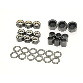 INSTSK8 Axle Nut King Nut Bearing Spacer Axle Washer Pivot Bush Truck Parts Set Skateboard Skateboard Skateboard (Black)