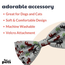 Huxley & Kent Bow Tie for Pets | Woodsy Moose (Extra-Large) | Bow Tie Collar Attachment | Fun Bow Ties for Dogs & Cats | Cute, Comfortable, and Durable | H&K Bow Tie