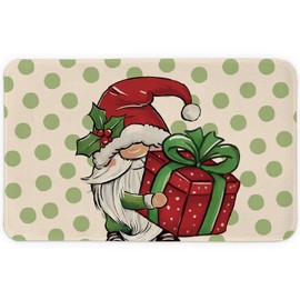 ETYZE Christmas Gnome Doormat Indoor Outdoor Entrance Floor Mats for Kitchen Bathroom, Christmas Welcome Mat Front Door Mats, Christmas for Women Teen Girls, 28 x 18 Inch