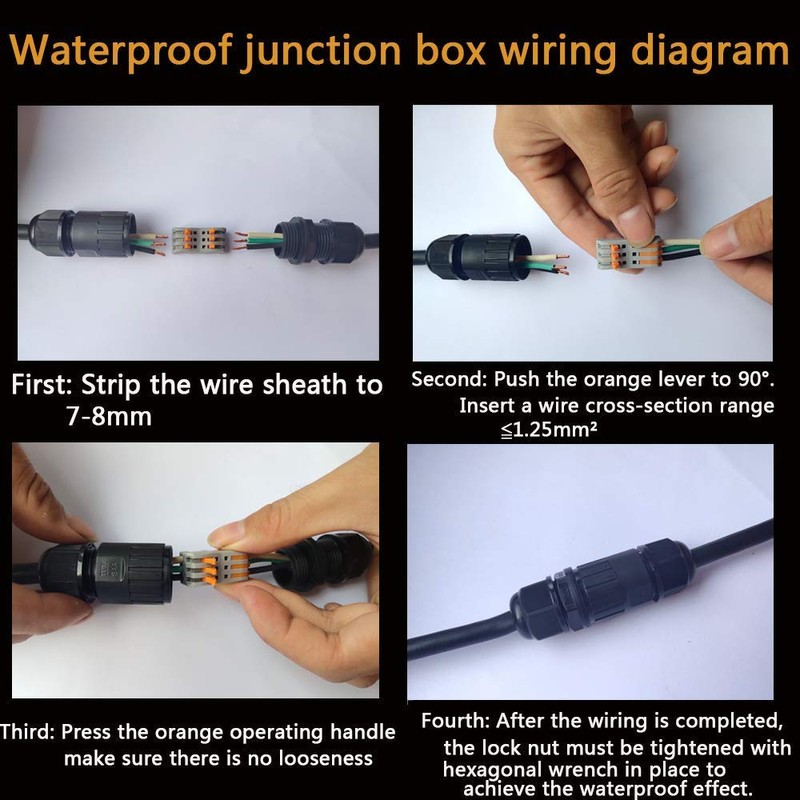 CESFONJER Junction Box Outdoor Waterproof IP68 3 - Way Line