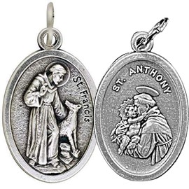 Religious Gifts St Francis Dog Tag - Saint Francis of Assisi Silver Tone Pet Medal, 1 Inch