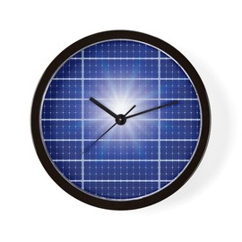CafePress Solar Panels in The Sun 10" Wall Clock for Livingroom, Kitchen, or Office
