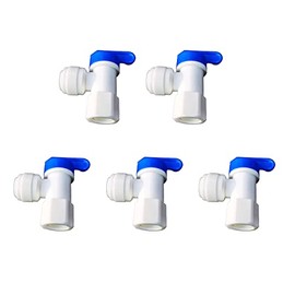 YZMSZ Acetal Copolymer RO Water Storage Tank Ball Valve,3/8 inch O.D. Tubing x 1/4 inch Female Speedfit Shut Off Valve,Quick Push to Connect Plastic Plumbing Fitting Push Fit (pack of 5)