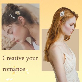 10 PCS Rhinestone Hair Clips Elegant Wedding Bridal Silver Barrette Bobby Pins Crystal Leaf Flower Fancy Hair Accessories for Women